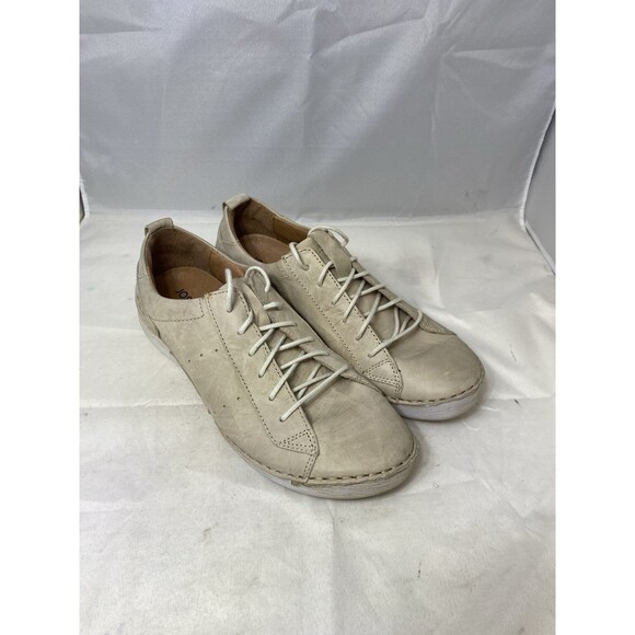 Josef Seibel Cream Leather Trainers Size 7 - Picture 1 of 9